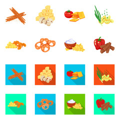 Vector illustration of taste and seasonin symbol. Collection of taste and organic   stock symbol for web.