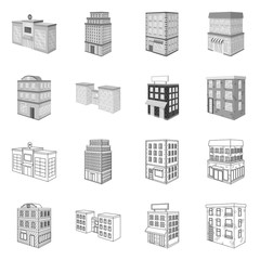 Fototapeta premium Isolated object of construction and building logo. Set of construction and estate stock symbol for web.