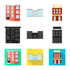 Vector illustration of municipal and center sign. Set of municipal and estate   stock vector illustration.