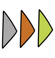 Doodle icon of fast forward arrow