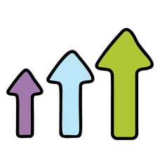 Upward arrow doodle icon design