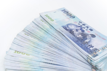 1000 New Taiwan Dollars isolated on white background