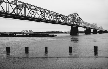 Black and White Bridge across the river
