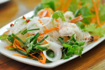 spicy salad or vermicelli and shrimp salad