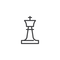 King chess figure line icon. linear style sign for mobile concept and web design. Chess piece, king outline vector icon. Symbol, logo illustration. Pixel perfect vector graphics