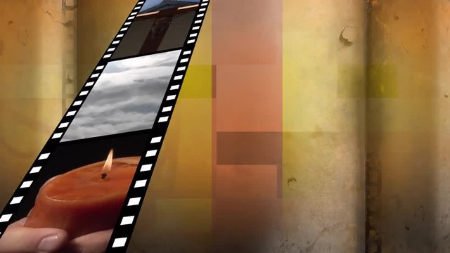 Film strip with different videos