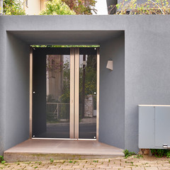 contemporary house main entrance metallic door