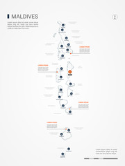 Maldives map with borders, cities, capital and administrative divisions. Infographic vector map. Editable layers clearly labeled.