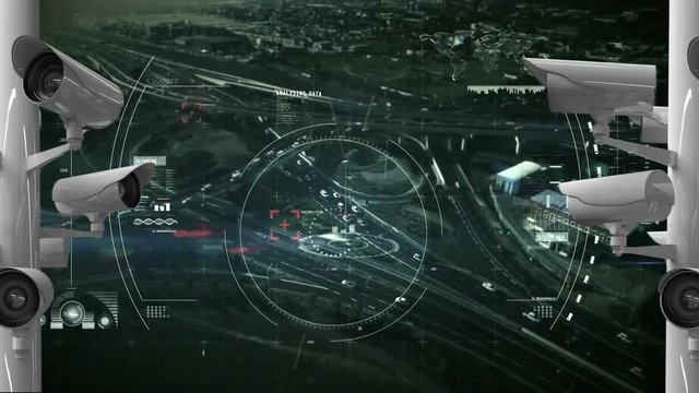 Surveillance cameras in the city