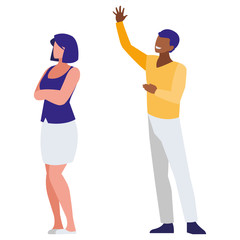 business couple interracial avatars characters