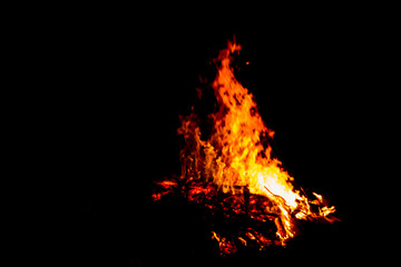 Bonfire blur silhouette Black background light. at phuket Thailand