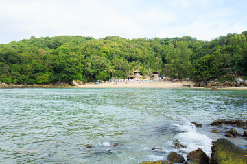 View of the Andaman Sea at the evening, Paradise beach,Phuket Thailand Tropical countries At the top of the island.