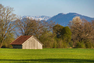 Obraz premium Beautiful winter view near the famous Chiemsee-Bavaria-Germany