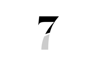 number 7 seven black and white logo icon design