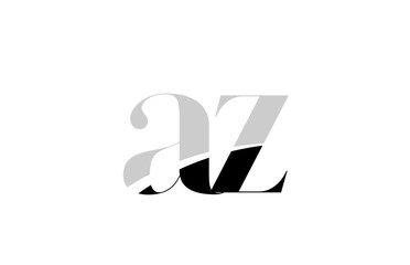 alphabet letter az a z black and white logo icon design