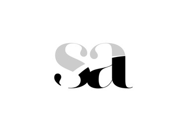alphabet letter sa s a  black and white logo icon design
