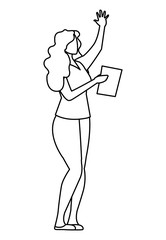 elegant businesswoman with documents