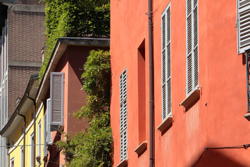 palazzi storici a parma in italia, historic buildings in parma city in italy