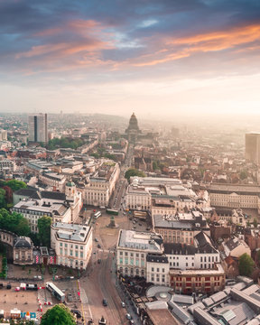 Aerial view of the Royal Square in Brussels, Belgium