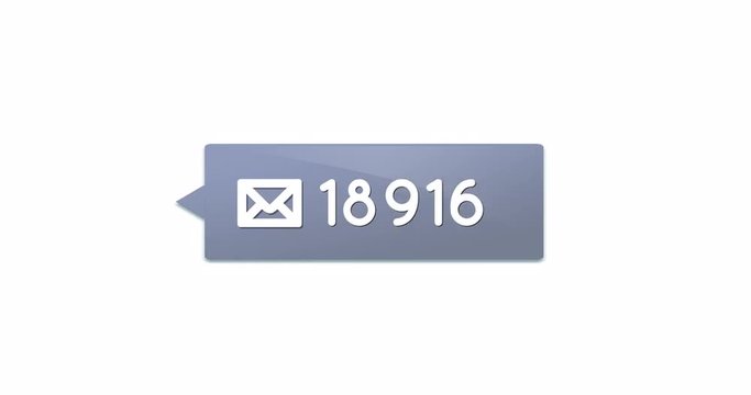 Message icon with increasing numbers 4k