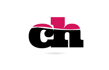 ch c h pink and black alphabet letter combination logo icon design