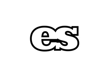 connected es e s black and white alphabet letter combination logo icon design