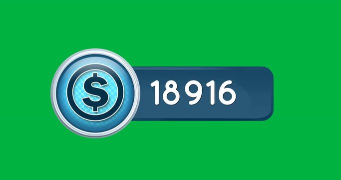 Dollar icon with increasing numbers 4k