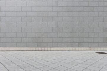 Fototapeta premium tło ściana ulicy, tło przemysłowe, pusta grunge miejska ulica z murem magazynu