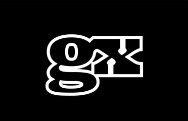 connected gx g x black and white alphabet letter combination logo icon design