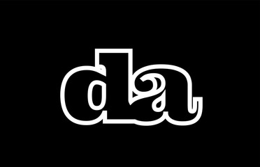 connected da d a black and white alphabet letter combination logo icon design