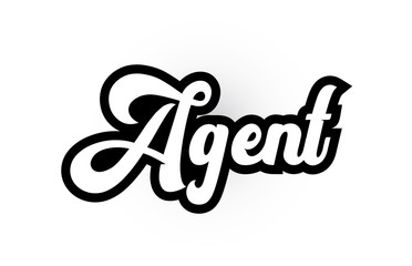 black and white Agent hand written word text for typography logo icon design
