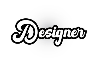 black and white Designer hand written word text for typography logo icon design