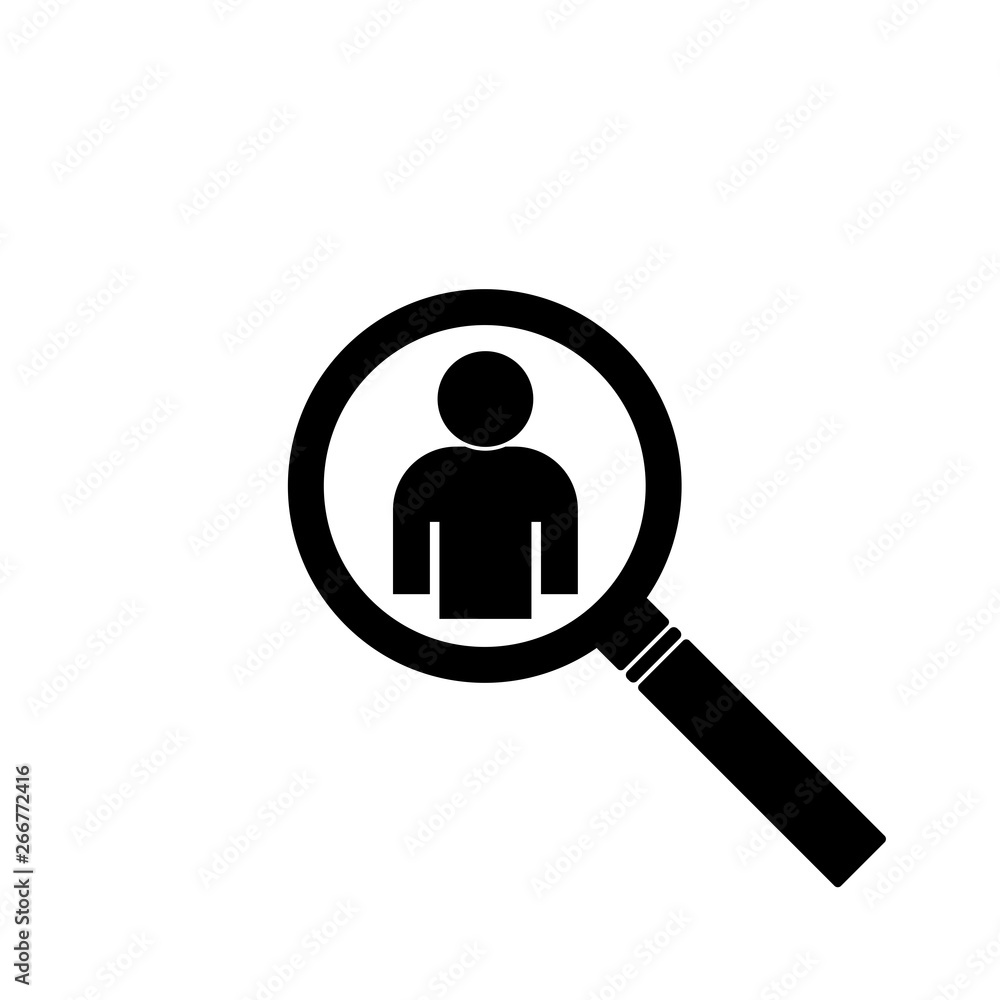 Wall mural Human search icon logo