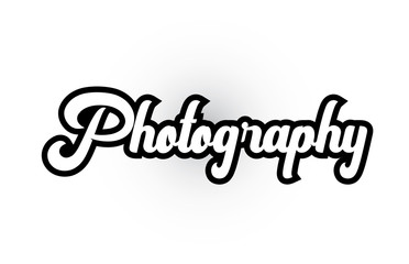 black and white Photography hand written word text for typography logo icon design