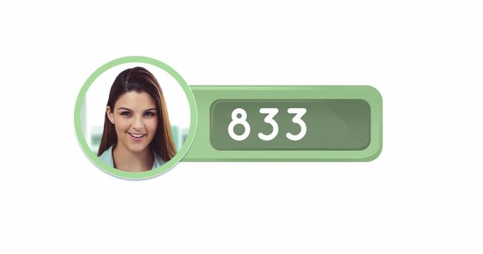 Cropped photo of a woman with numbers 4k