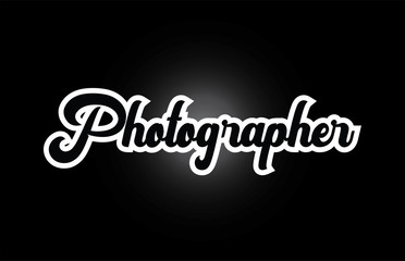 Fototapeta na wymiar black and white Photographer hand written word text for typography logo icon design