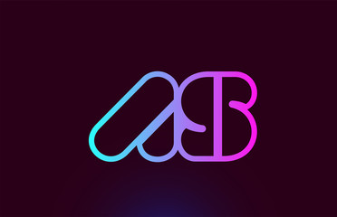 AS A S pink line alphabet letter combination logo icon design