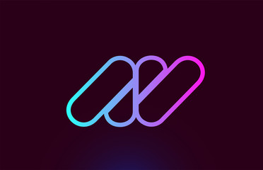 Obraz premium AV A V pink line alphabet letter combination logo icon design