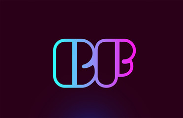 BF B F pink line alphabet letter combination logo icon design