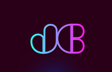 JC J C pink line alphabet letter combination logo icon design