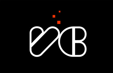 VC V C black white red alphabet letter combination logo icon design