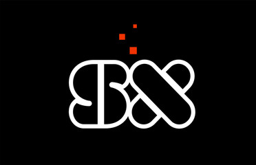 SX S X black white red alphabet letter combination logo icon design