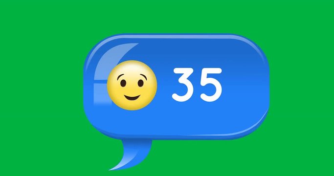 Winking emoji with message notification increasing 4k