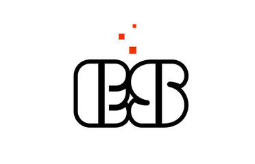 Fototapeta na wymiar ES E S black white red alphabet letter combination logo icon design