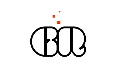 GR G R black white red alphabet letter combination logo icon design