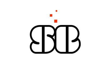 SB S B black white red alphabet letter combination logo icon design