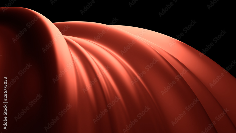 Poster 3d render abstract background with twisted geometry. swirl shape...