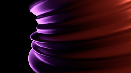 3d render abstract background with twisted geometry. Swirl shape...
