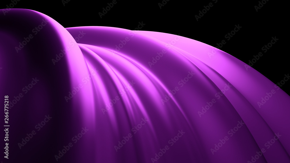 Poster 3d render abstract background with twisted geometry. swirl shape...