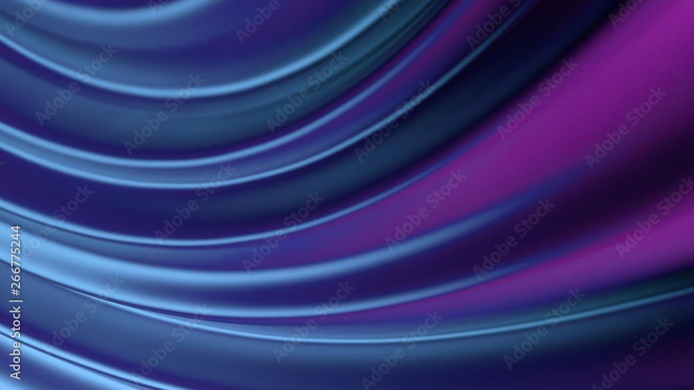 Poster 3d render abstract background with twisted geometry. swirl shape...